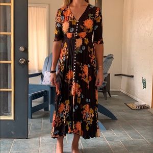 Long black dress with flowers